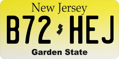 NJ license plate B72HEJ