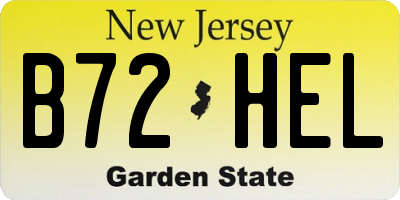 NJ license plate B72HEL