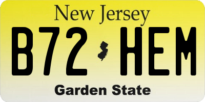 NJ license plate B72HEM