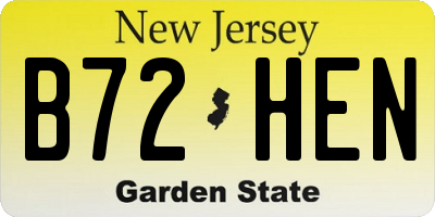 NJ license plate B72HEN
