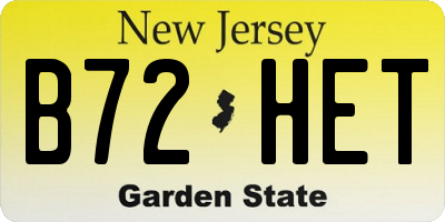 NJ license plate B72HET