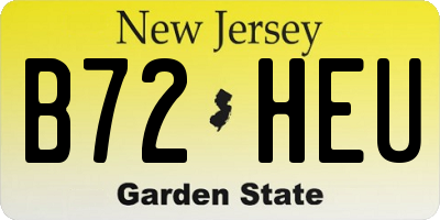 NJ license plate B72HEU