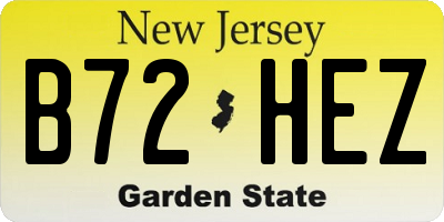 NJ license plate B72HEZ