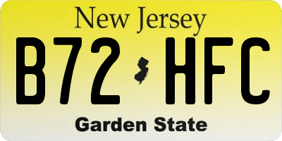 NJ license plate B72HFC