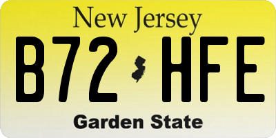 NJ license plate B72HFE