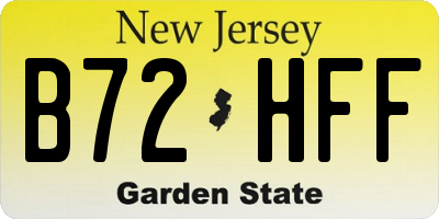 NJ license plate B72HFF