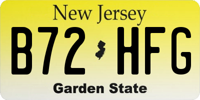 NJ license plate B72HFG