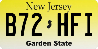 NJ license plate B72HFI