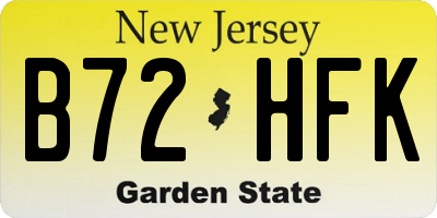 NJ license plate B72HFK