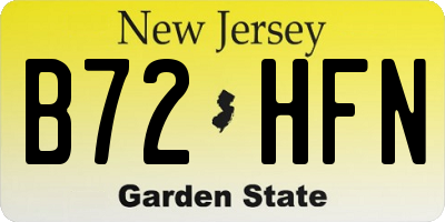 NJ license plate B72HFN
