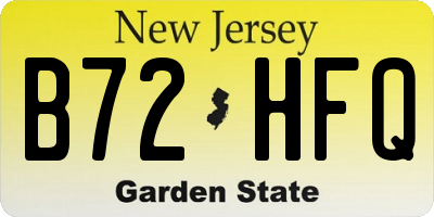 NJ license plate B72HFQ