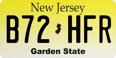 NJ license plate B72HFR