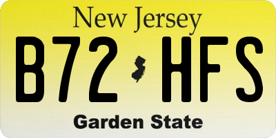 NJ license plate B72HFS