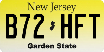 NJ license plate B72HFT