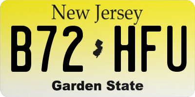 NJ license plate B72HFU