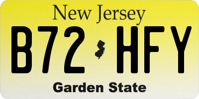 NJ license plate B72HFY