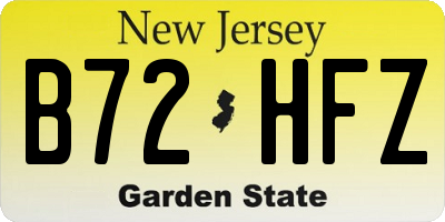 NJ license plate B72HFZ