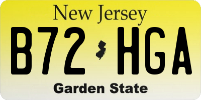 NJ license plate B72HGA