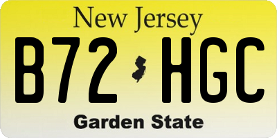 NJ license plate B72HGC