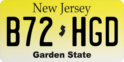 NJ license plate B72HGD