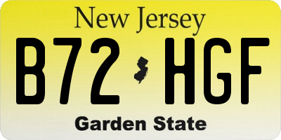 NJ license plate B72HGF