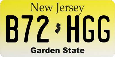 NJ license plate B72HGG