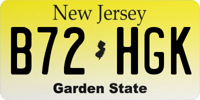 NJ license plate B72HGK