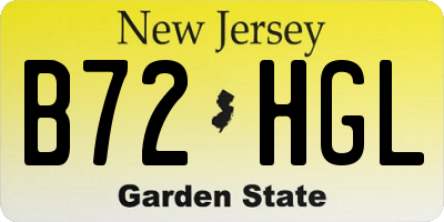 NJ license plate B72HGL