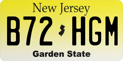 NJ license plate B72HGM