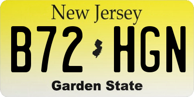 NJ license plate B72HGN