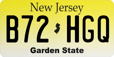 NJ license plate B72HGQ