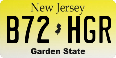 NJ license plate B72HGR