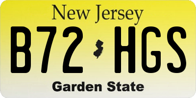 NJ license plate B72HGS