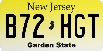 NJ license plate B72HGT