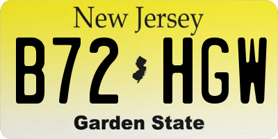 NJ license plate B72HGW