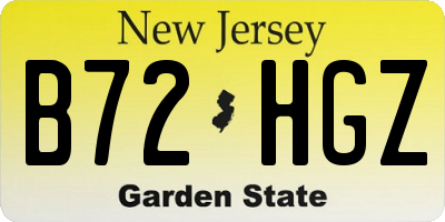 NJ license plate B72HGZ
