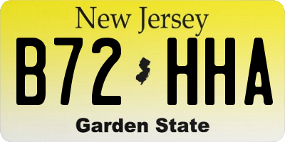 NJ license plate B72HHA