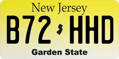 NJ license plate B72HHD