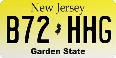 NJ license plate B72HHG