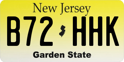 NJ license plate B72HHK
