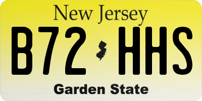 NJ license plate B72HHS