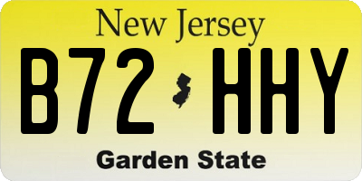 NJ license plate B72HHY
