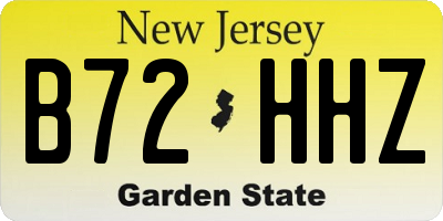 NJ license plate B72HHZ