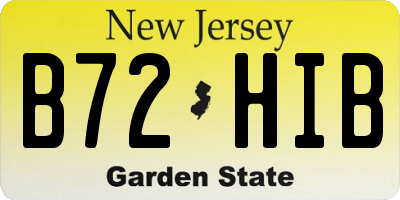 NJ license plate B72HIB