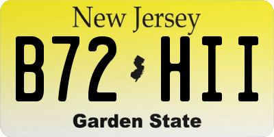 NJ license plate B72HII