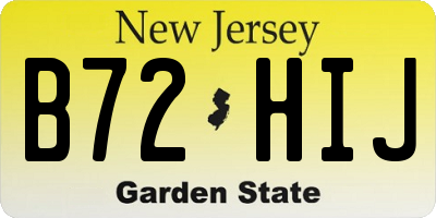 NJ license plate B72HIJ