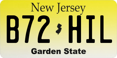 NJ license plate B72HIL