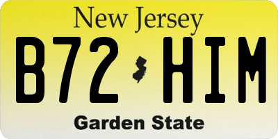 NJ license plate B72HIM