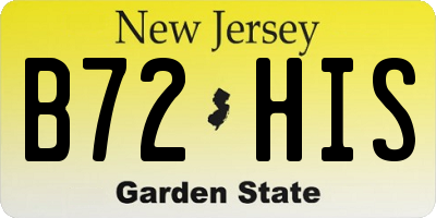 NJ license plate B72HIS