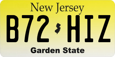 NJ license plate B72HIZ